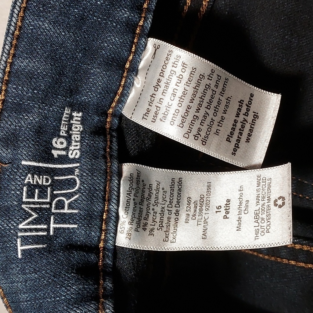 Jeans LadiesTime and True Jeans 16P Straight Leg Style